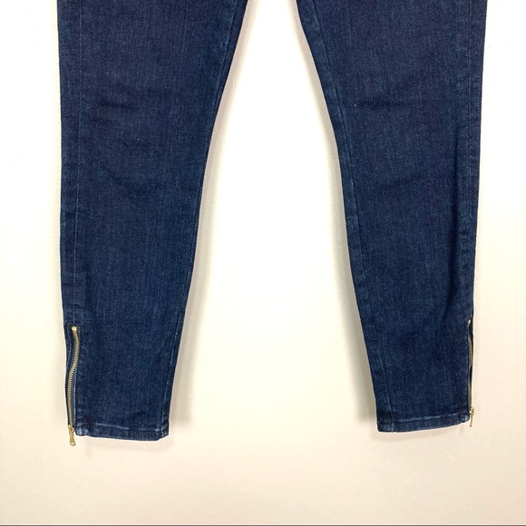 LOFT Ankle Zip Skinny Jeans Women’s Size 28 Mid Rise Dark Wash Gold Hardware - Picture 6 of 12